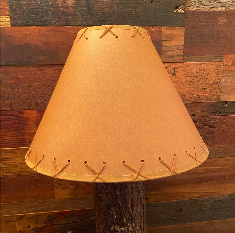 Rustic Laced Oiled Kraft Lamp Shade