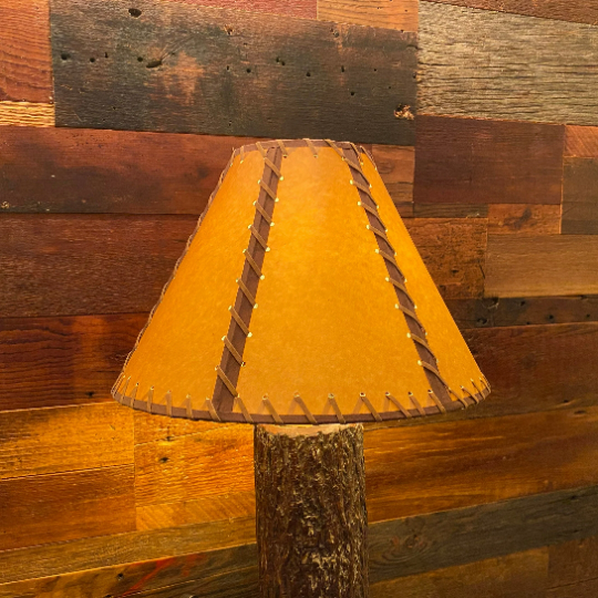 Rustic Double-Laced Oiled Kraft Lamp Shade – Rustic Lamp Shades and More