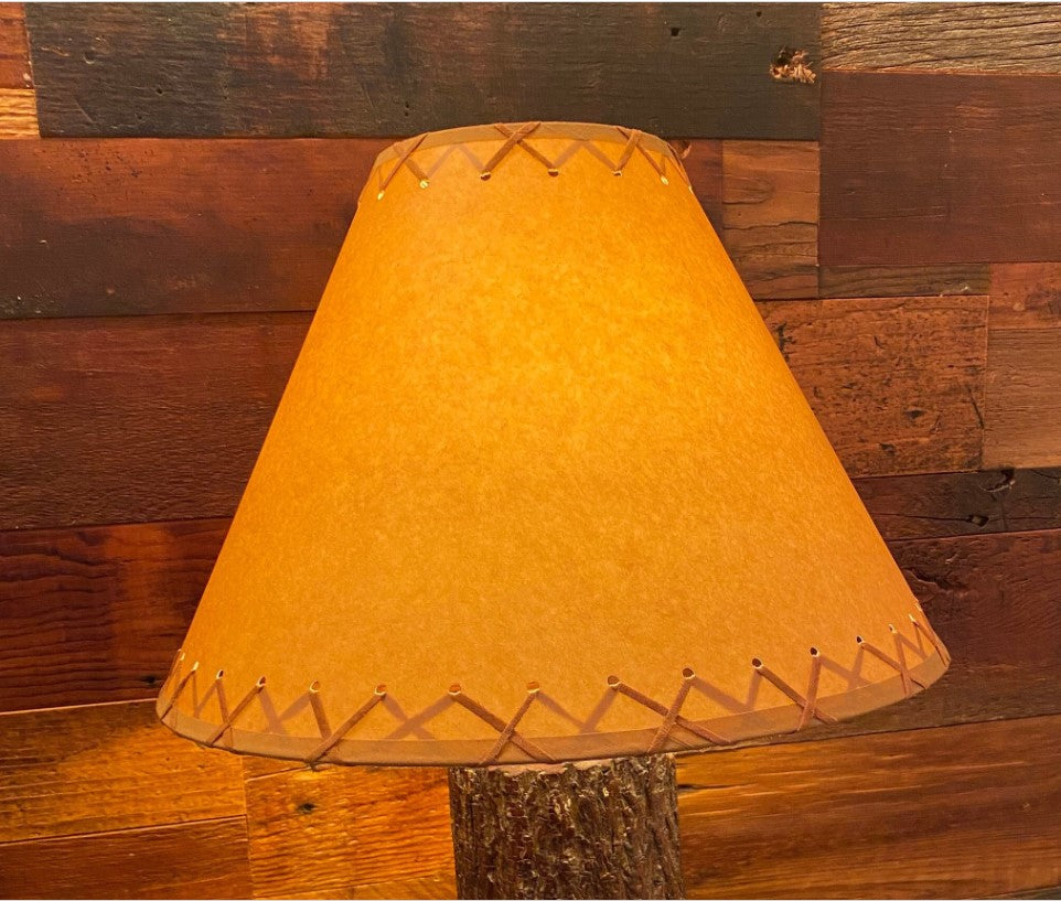 Rustic Laced Oiled Kraft Lamp Shade