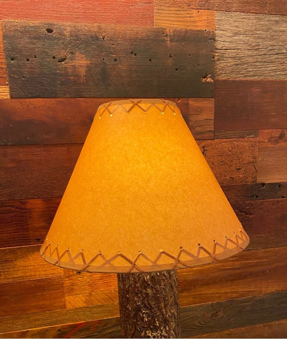 Rustic Laced Oiled Kraft Lamp Shade