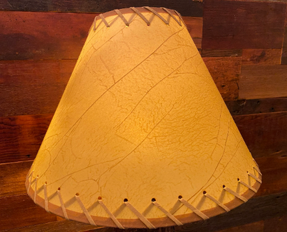 Crackle Leather Laced Rustic Lamp Shade