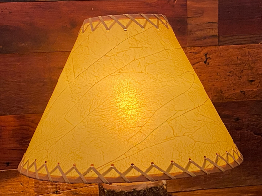 Crackle Leather Laced Rustic Lamp Shade