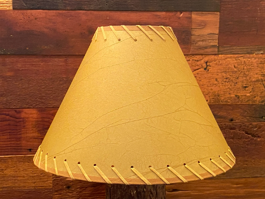 Crackle Leather Laced Rustic Lamp Shade