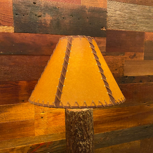 Rustic Double-Laced Oiled Kraft Lamp Shade