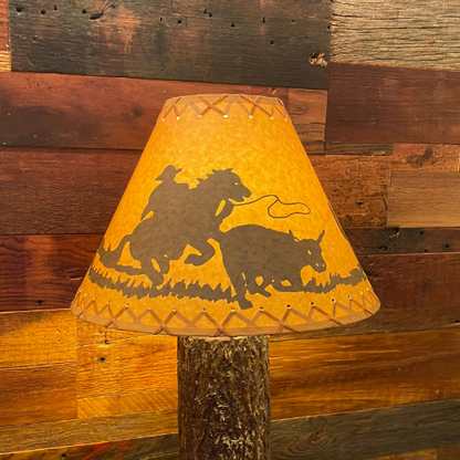 Rustic Kraft Paper Lamp Shade With Bulb Clip - Faux Oil Table Light Cottage & Cabin Decor